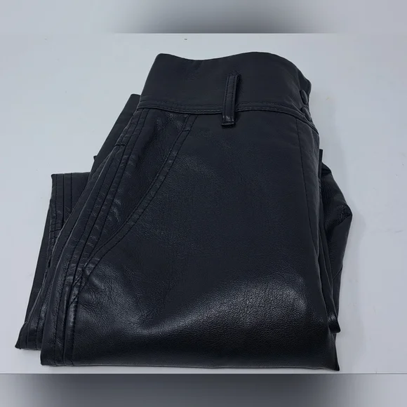 Wilfred Free Women's Faux Leather Pants Black High Waist Size 00 13"" Waist - Picture 3 of 15